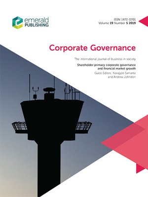 cover image of Corporate Governance: The International Journal of Business in Society, Volume 19, Number 5